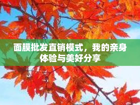 面膜批发直销模式，我的亲身体验与美好分享