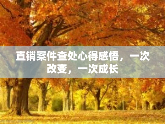 直销案件查处心得感悟，一次改变，一次成长