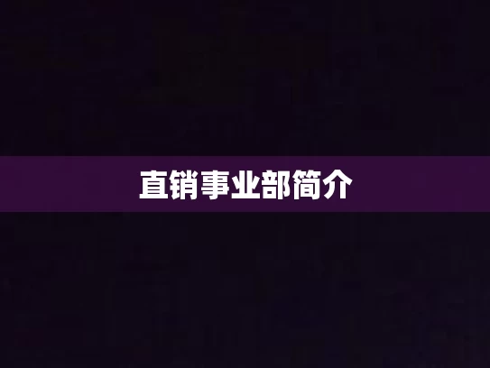 直销事业部简介