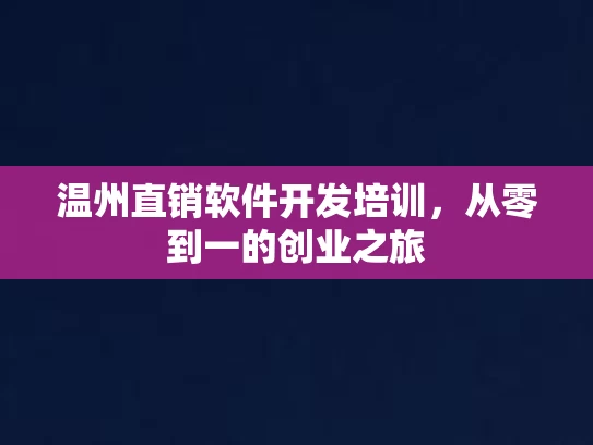 温州直销软件开发培训，从零到一的创业之旅