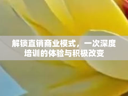 解锁直销商业模式，一次深度培训的体验与积极改变