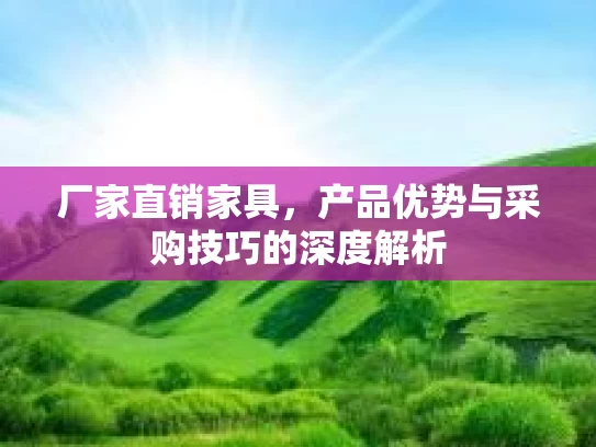厂家直销家具，产品优势与采购技巧的深度解析