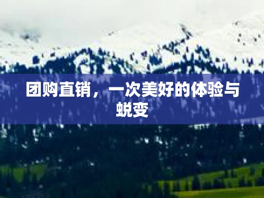 团购直销,一次美好的体验与蜕变