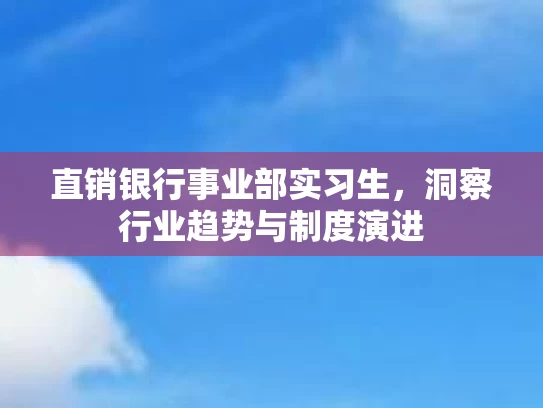 直销银行事业部实习生，洞察行业趋势与制度演进