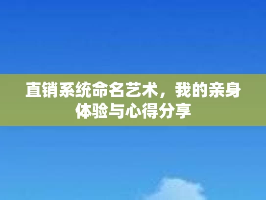 直销系统命名艺术,我的亲身体验与心得分享