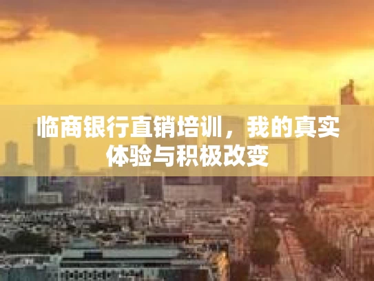 临商银行直销培训，我的真实体验与积极改变