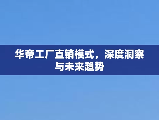 华帝工厂直销模式，深度洞察与未来趋势
