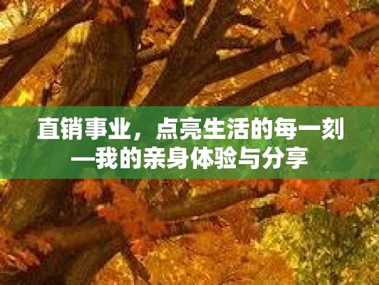 直销事业,点亮生活的每一刻—我的亲身体验与分享 直销事业,点亮生活的每一刻—我的亲身体验与分享