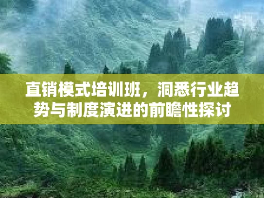 直销模式培训班，洞悉行业趋势与制度演进的前瞻性探讨