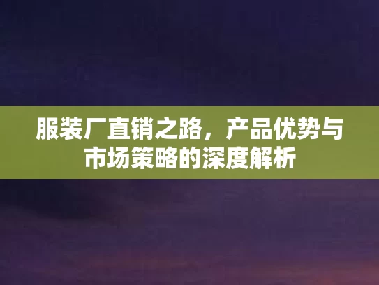 服装厂直销之路，产品优势与市场策略的深度解析